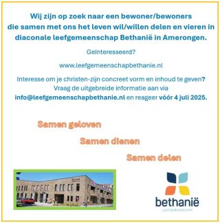 Bethanië zoekt bewoner(s)